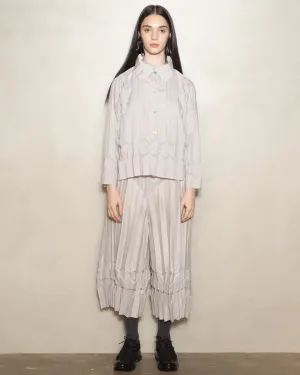 Light Grey Cube Pleat Trouser