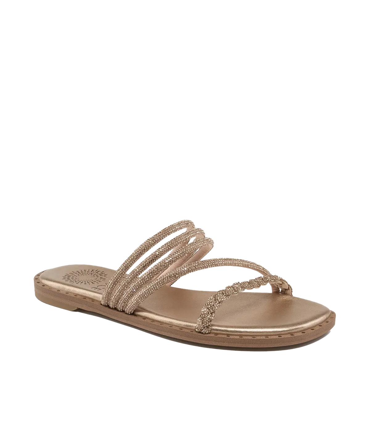 Malaga Sandal in Champagne Crystal