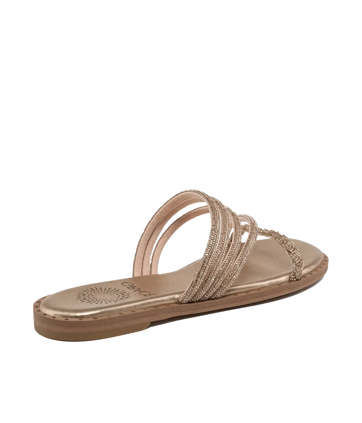 Malaga Sandal in Champagne Crystal