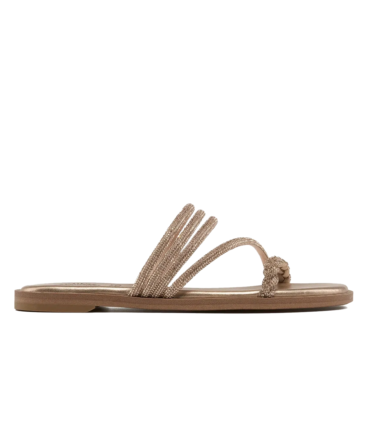 Malaga Sandal in Champagne Crystal