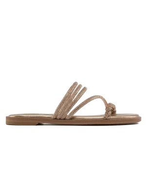 Malaga Sandal in Champagne Crystal
