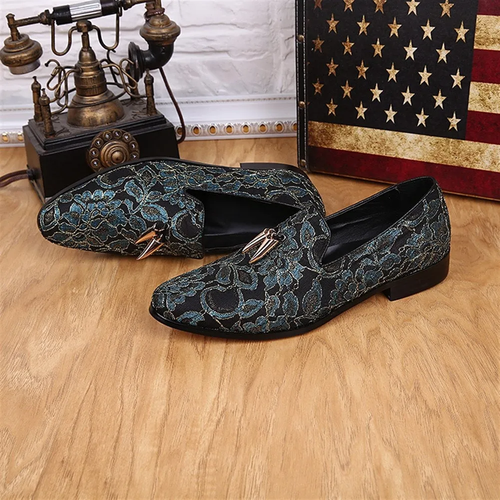 Mens Slip on Low Top Oxfords with Decoration