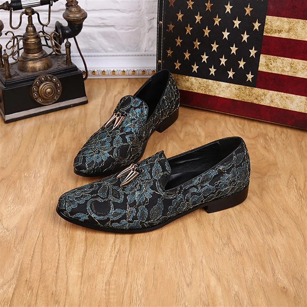 Mens Slip on Low Top Oxfords with Decoration