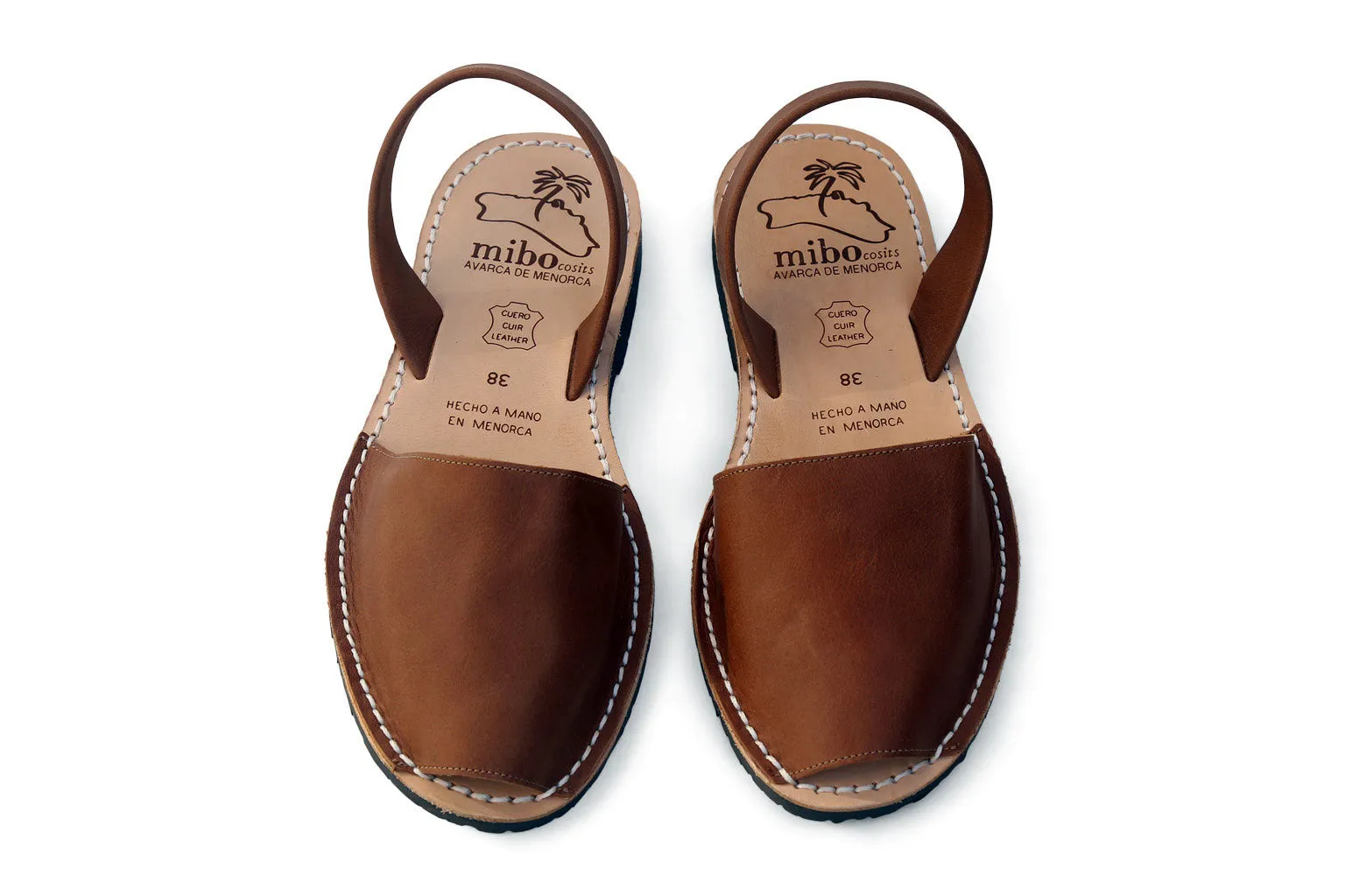 Mibo Avarcas Brown Leather Menorcan Sandals