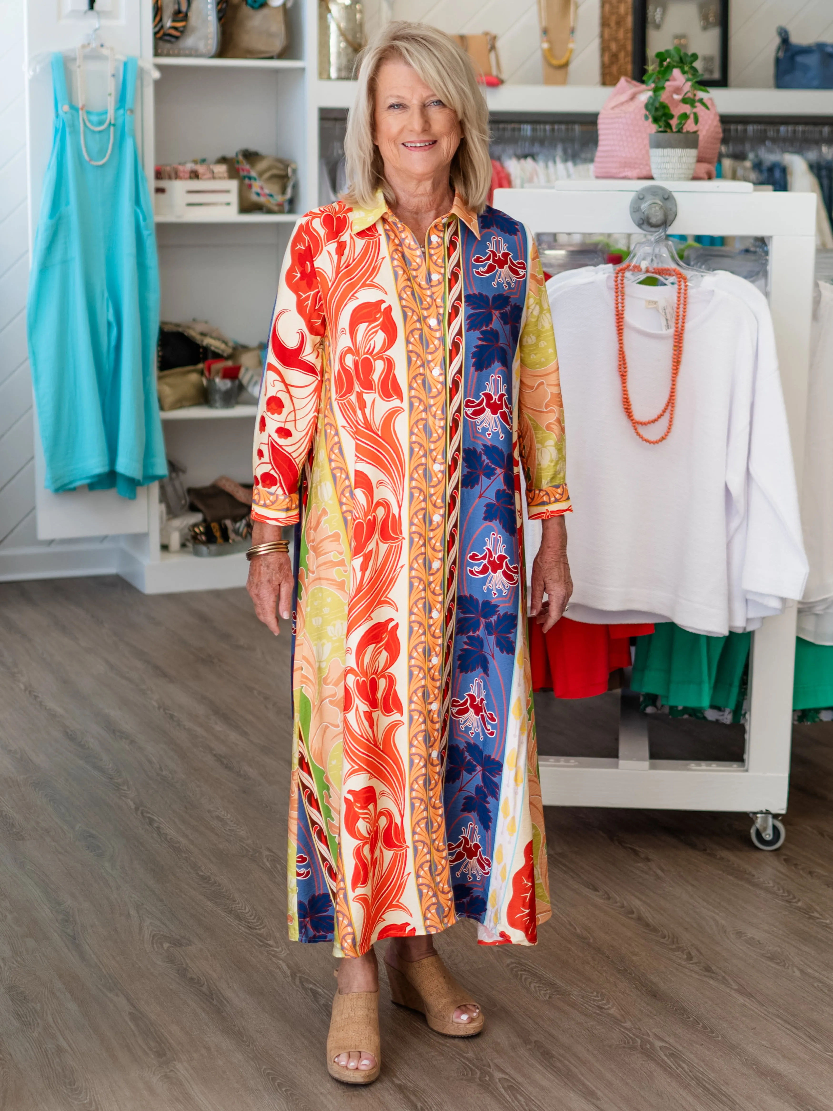 Mixed Floral Print Maxi Dress by Boho Chic