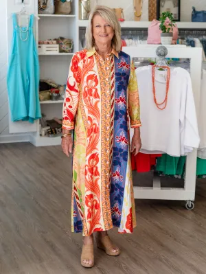 Mixed Floral Print Maxi Dress by Boho Chic