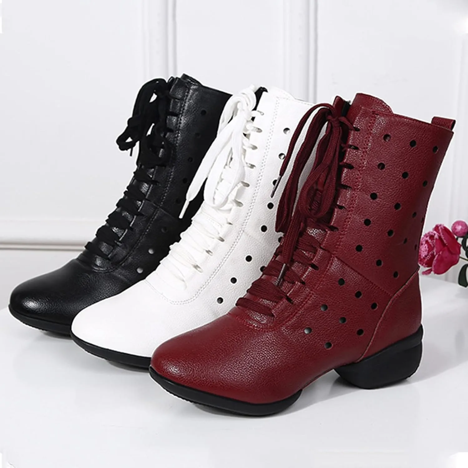 ONAIC Ballroom Dance Shoes for Womens Salsa Latin Wedding Party Shoes Non -Slip Comfortable Jazz Boots Platform