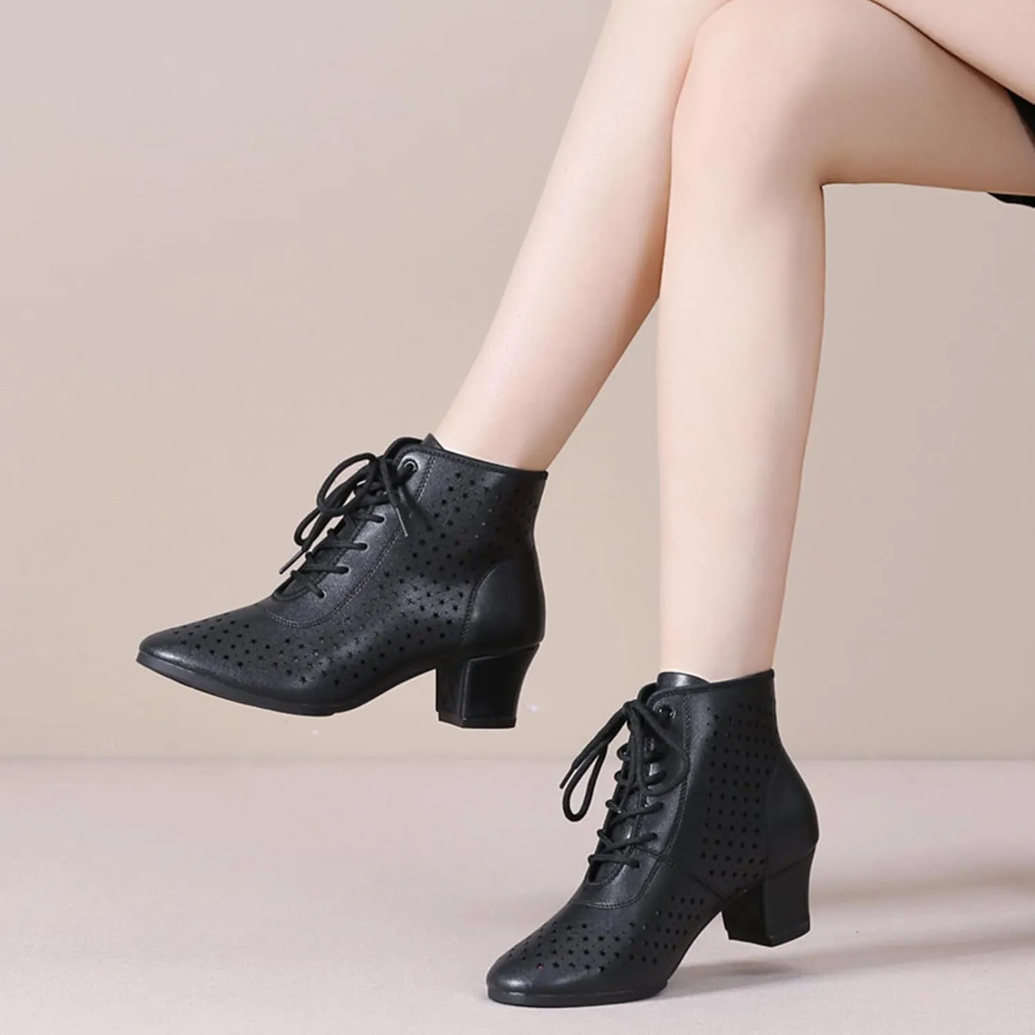 ONAIC Women's Dance Shoes Rubber Sole High Ballroom Salsa Dance Shoes Jazz Dancing Boots