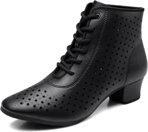 ONAIC Women's Dance Shoes Rubber Sole High Ballroom Salsa Dance Shoes Jazz Dancing Boots