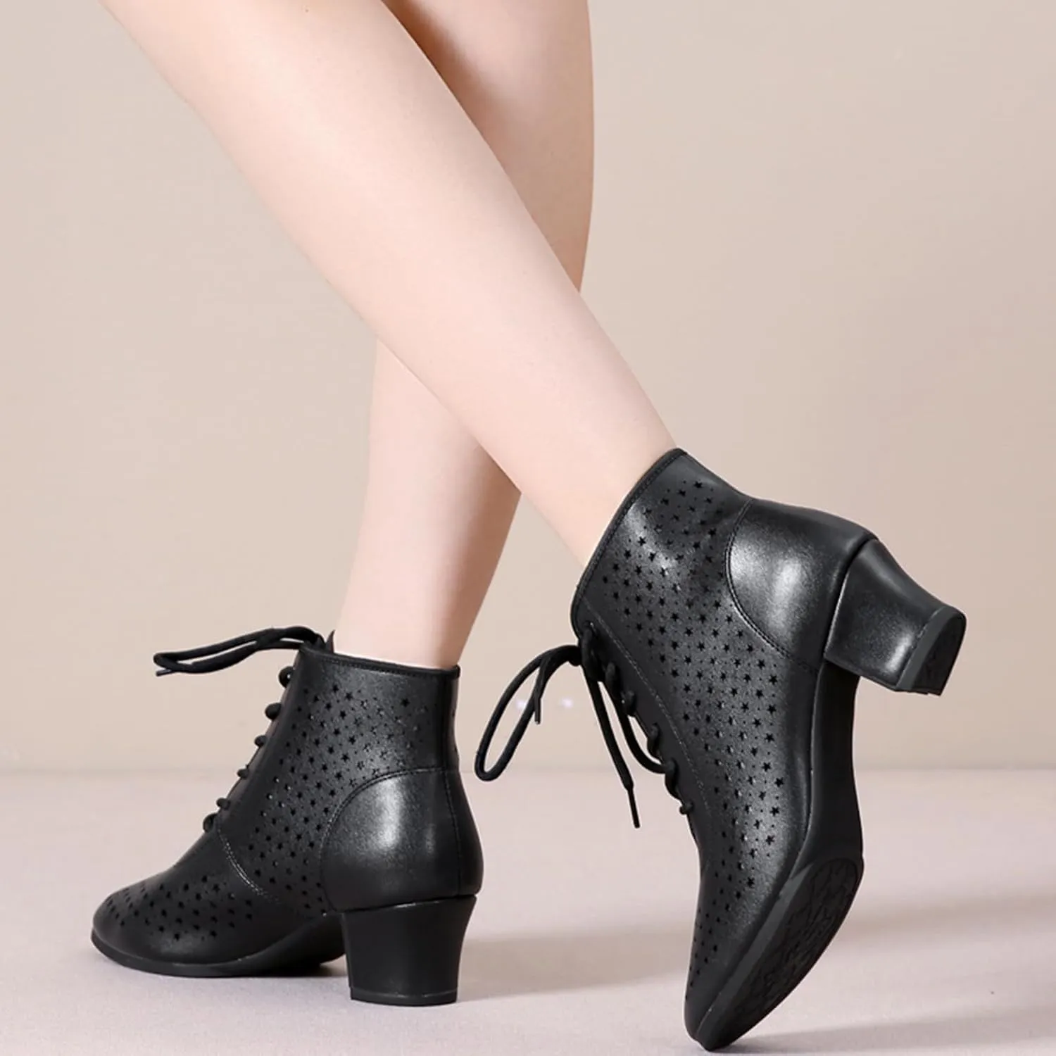 ONAIC Women's Dance Shoes Rubber Sole High Ballroom Salsa Dance Shoes Jazz Dancing Boots