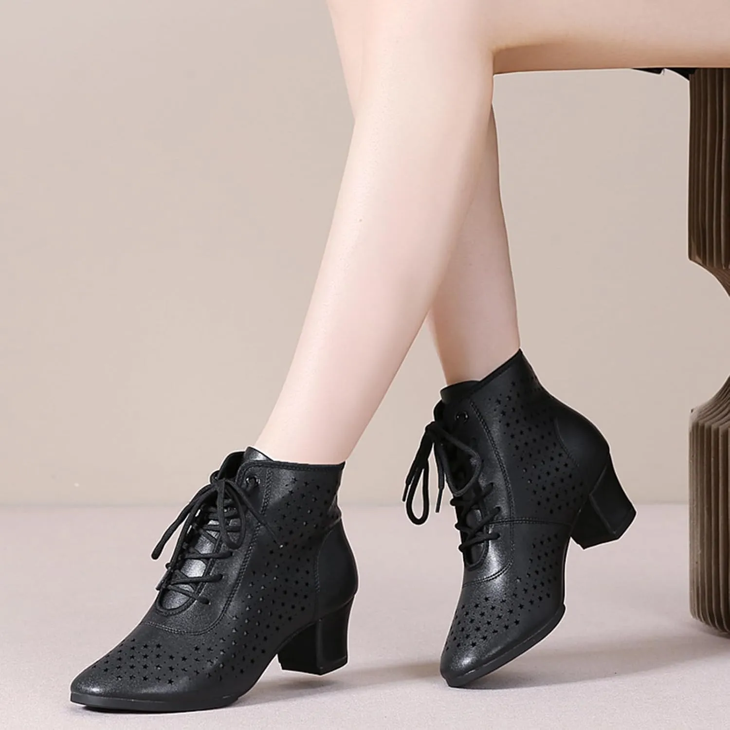 ONAIC Women's Dance Shoes Rubber Sole High Ballroom Salsa Dance Shoes Jazz Dancing Boots