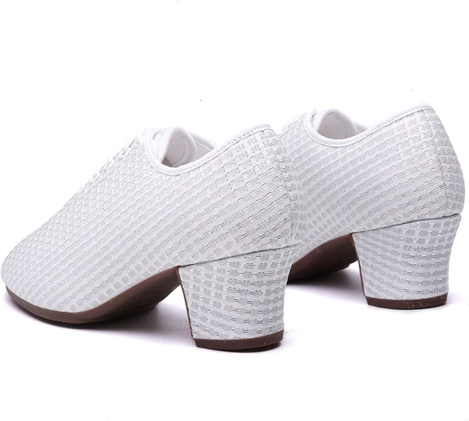 ONAIC Women's Lace Up Latin Practice Dance Shoes Standard Ballroom Latin Dance Shoes Breathable Jazz Training Shoes