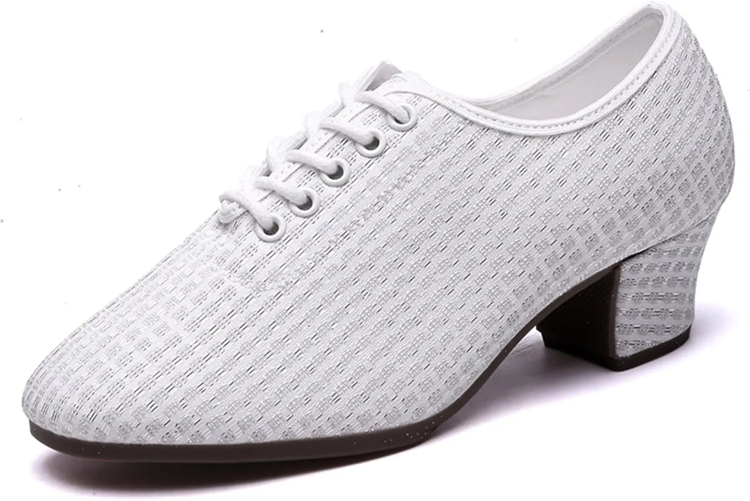 ONAIC Women's Lace Up Latin Practice Dance Shoes Standard Ballroom Latin Dance Shoes Breathable Jazz Training Shoes