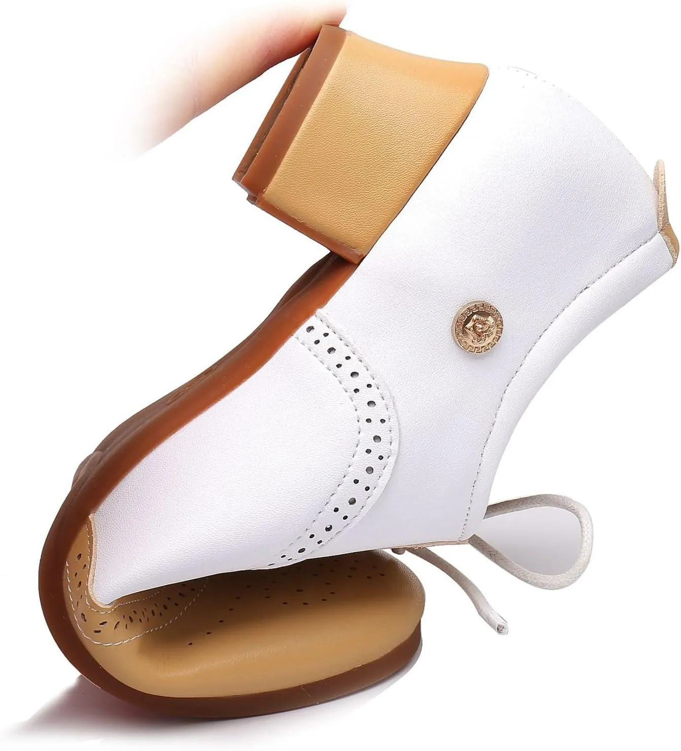 ONAIC Womens Latin Dance Shoes Ballroom Lace-Up Salsa Shoes Leather Latin Character Shoe