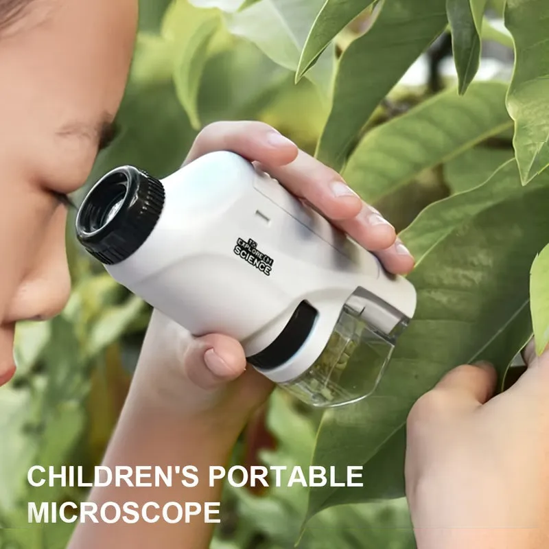 Pocket Microscope for Kids Portable Mini Microscope with LED Light (60X-120X)