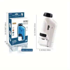 Pocket Microscope for Kids Portable Mini Microscope with LED Light (60X-120X)