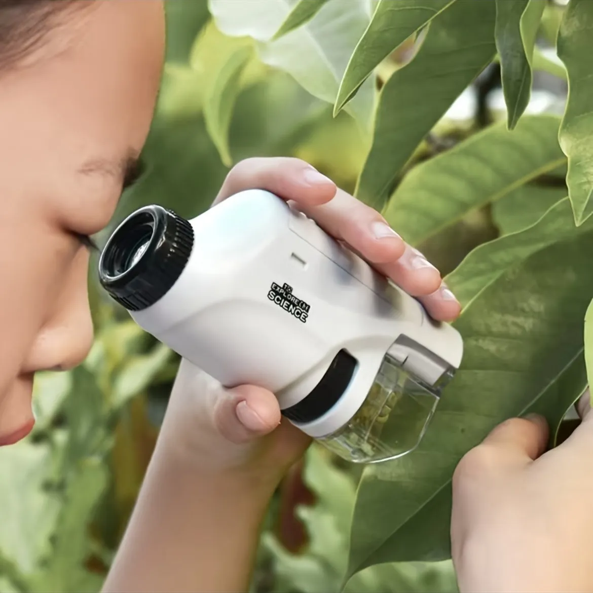 Pocket Microscope for Kids Portable Mini Microscope with LED Light (60X-120X)