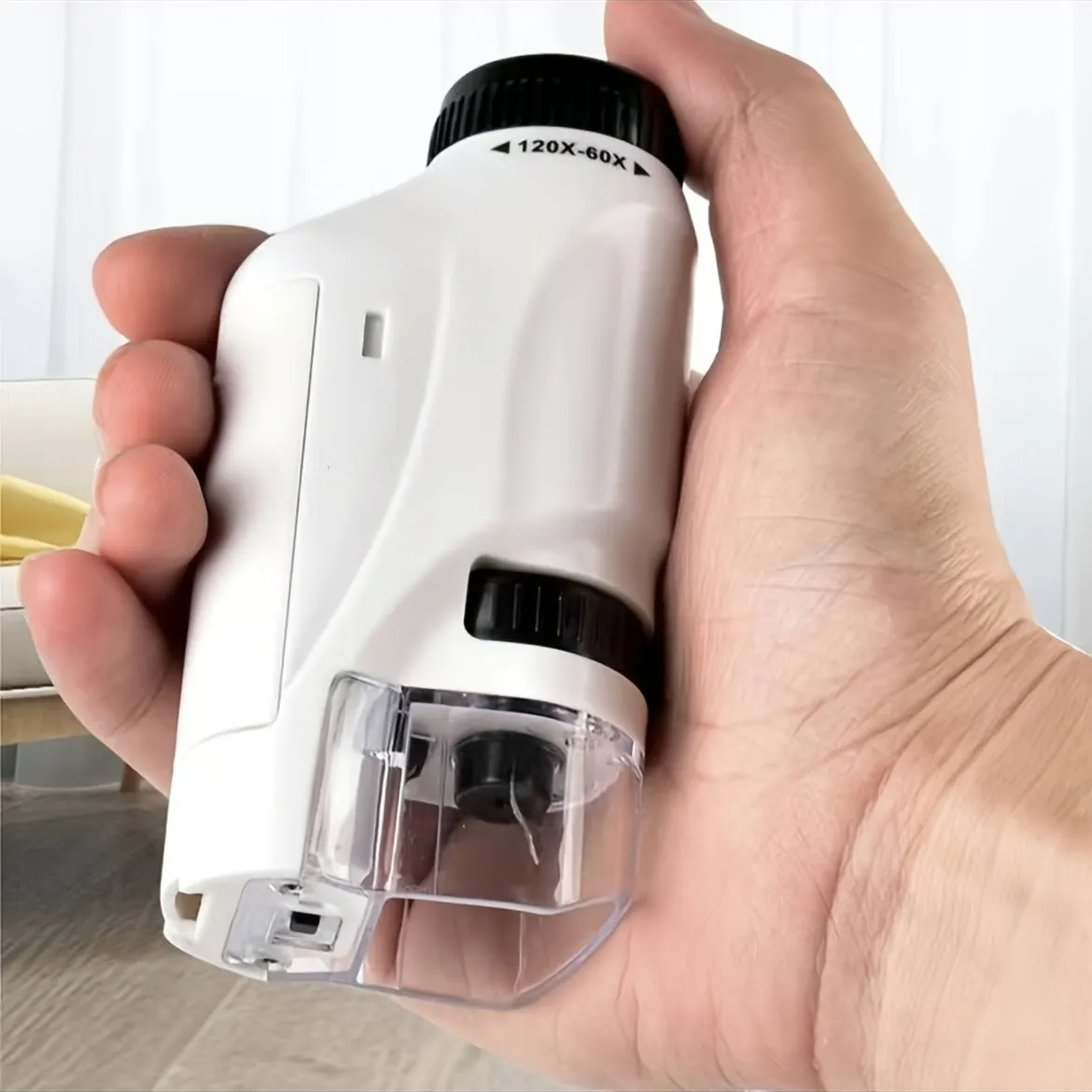 Pocket Microscope for Kids Portable Mini Microscope with LED Light (60X-120X)