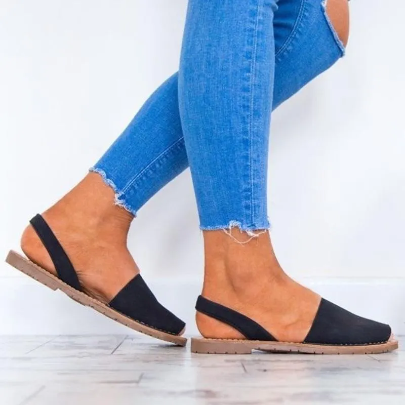 Portable Summer Peep Toe Flat Sandals