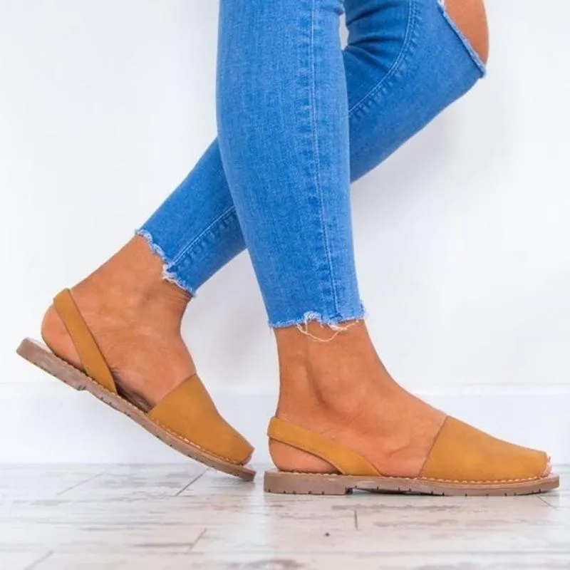 Portable Summer Peep Toe Flat Sandals