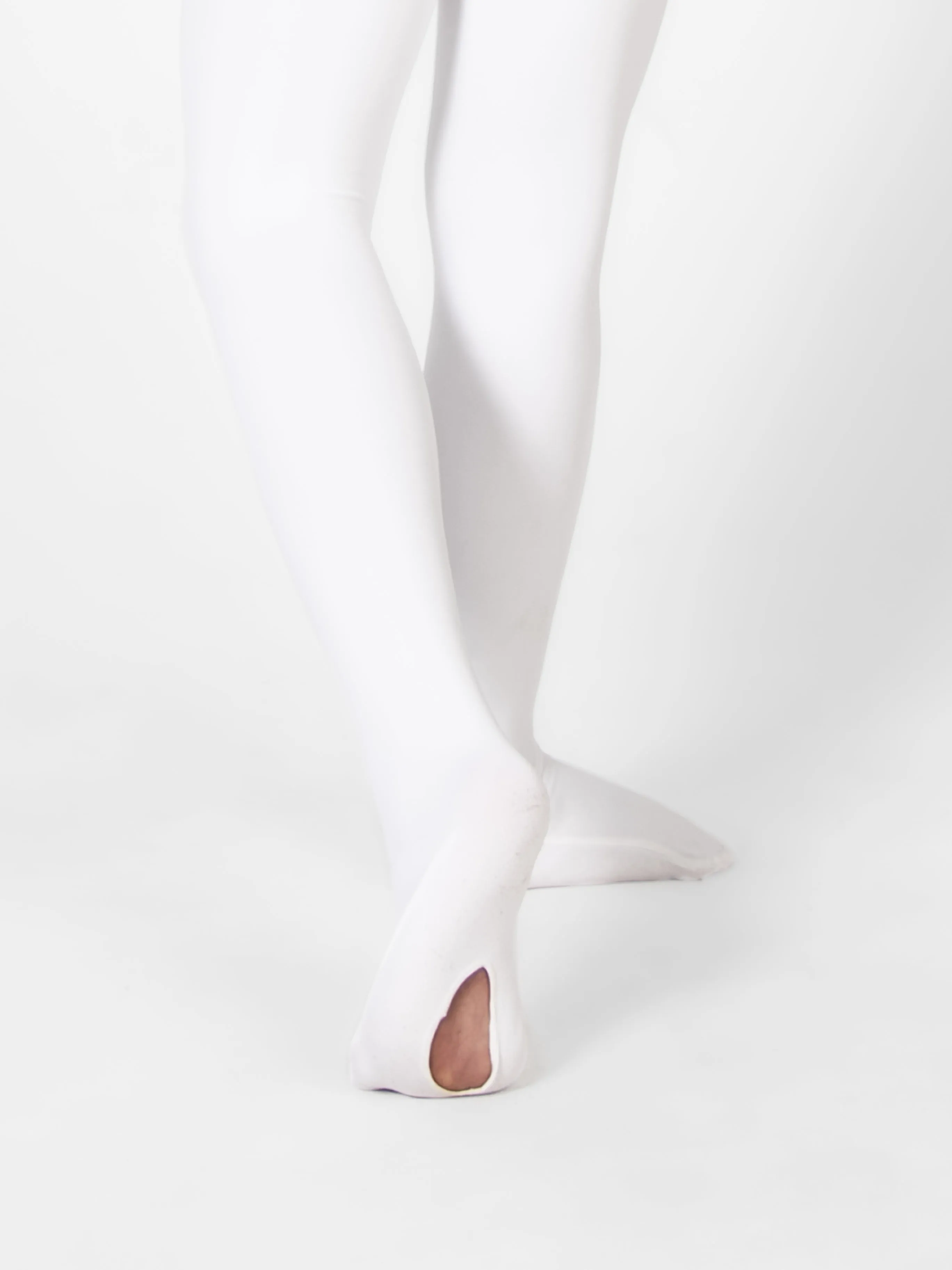 Precision Fit White Convertible Ballet Tights - BOYS - FINAL SALE