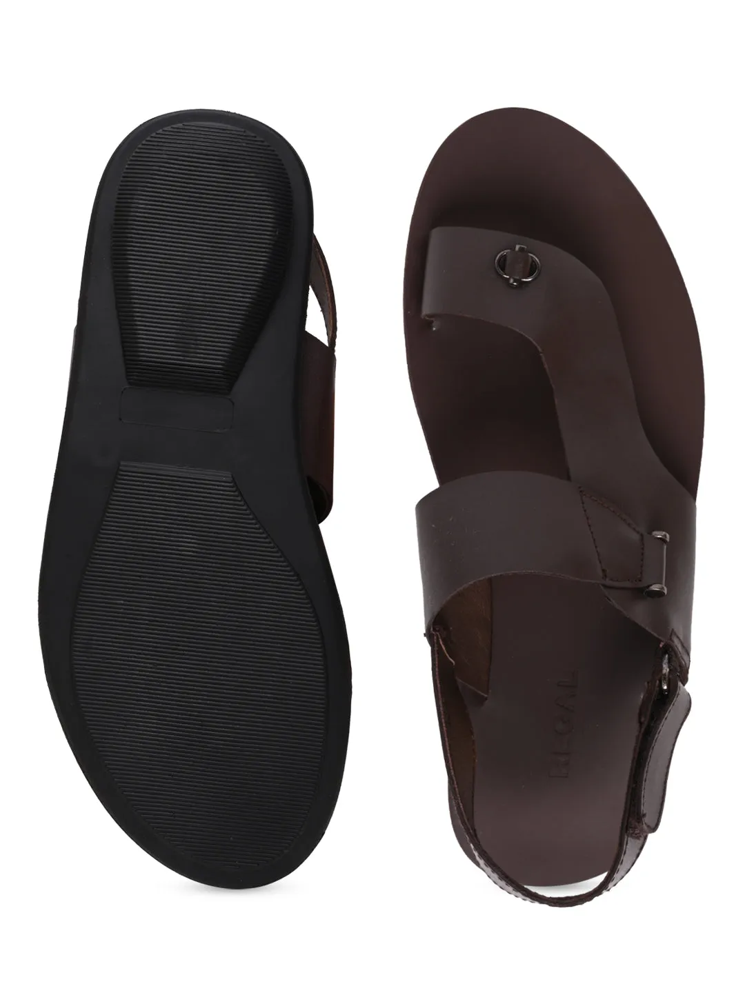 Regal Brown Men Leather One Toe Sandals
