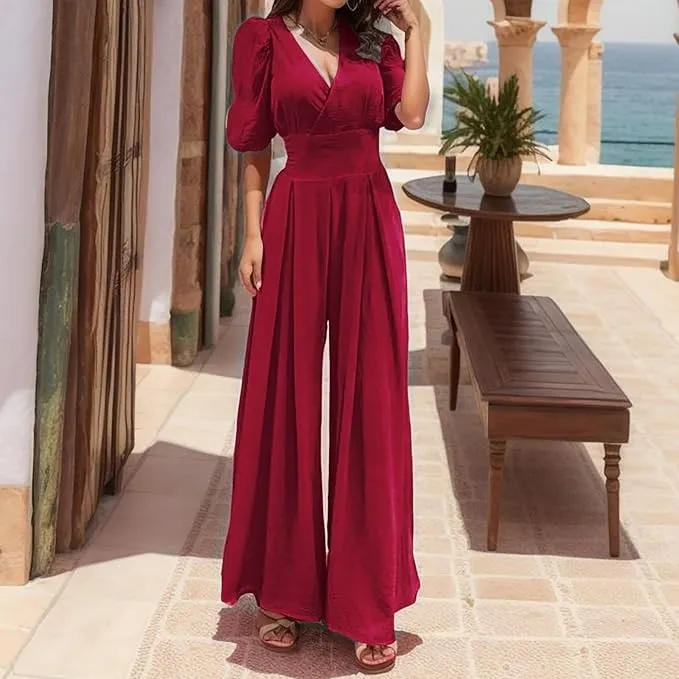 Richelle - Elegant Puff-Sleeve Jumpsuit
