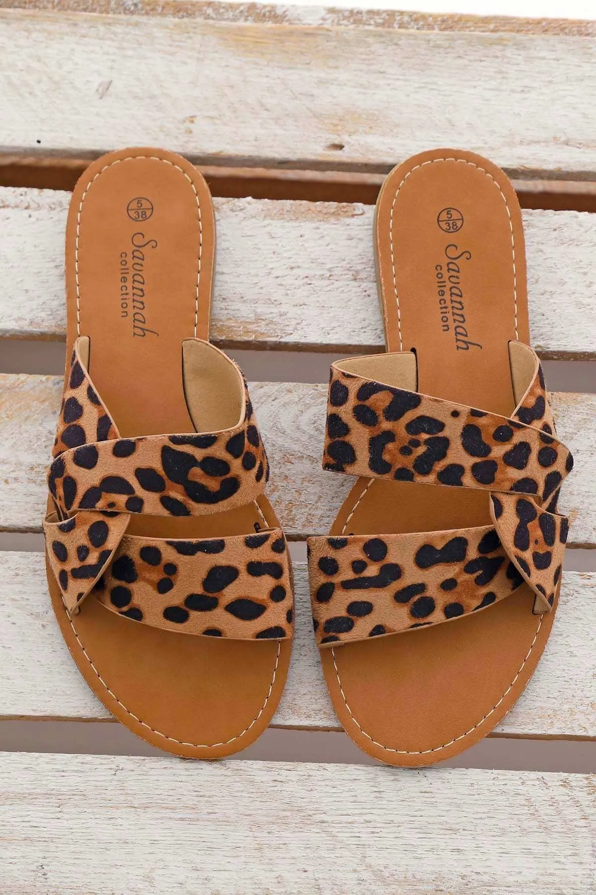 Sancha Leopard Print Sandals Tan