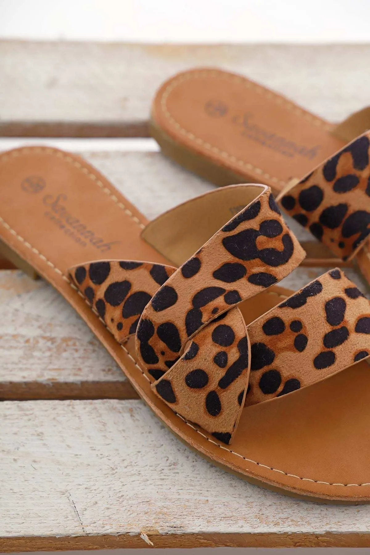 Sancha Leopard Print Sandals Tan