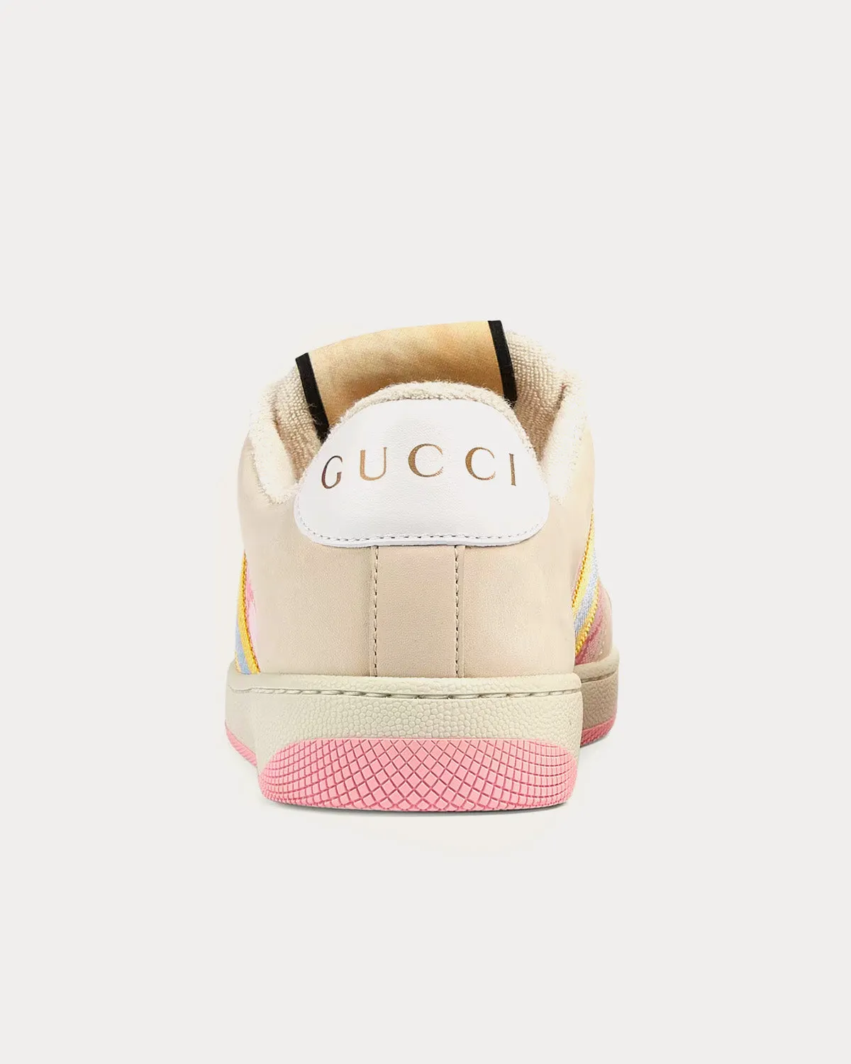 Screener with Web GG Beige / Pink / Yellow / Blue Low Top Sneakers