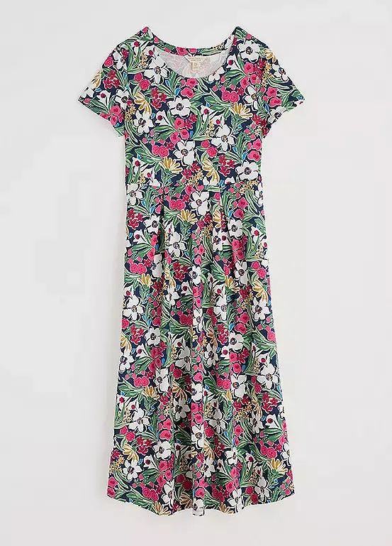 Seasalt Veronica s/s jersey dress Garden Flowers Night