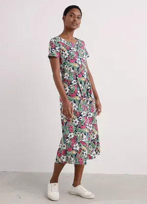 Seasalt Veronica s/s jersey dress Garden Flowers Night