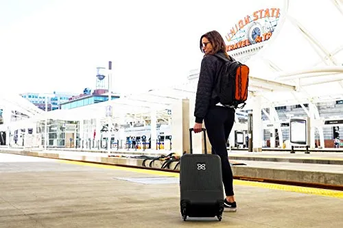Sherpani Meridian, 22 Inch Travel Hardside Luggage, Durable Hardshell Luggage, Expandable Suitcases with Wheels, Rolling Luggage Carry On, Lightweight Carry On Luggage with Spinner Wheels (Black)