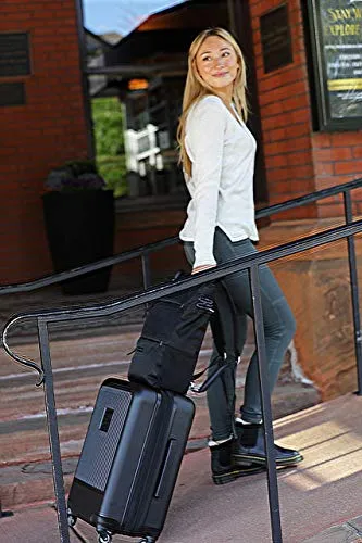 Sherpani Meridian, 22 Inch Travel Hardside Luggage, Durable Hardshell Luggage, Expandable Suitcases with Wheels, Rolling Luggage Carry On, Lightweight Carry On Luggage with Spinner Wheels (Black)