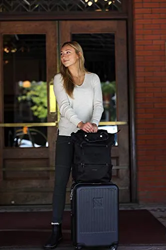 Sherpani Meridian, 22 Inch Travel Hardside Luggage, Durable Hardshell Luggage, Expandable Suitcases with Wheels, Rolling Luggage Carry On, Lightweight Carry On Luggage with Spinner Wheels (Black)