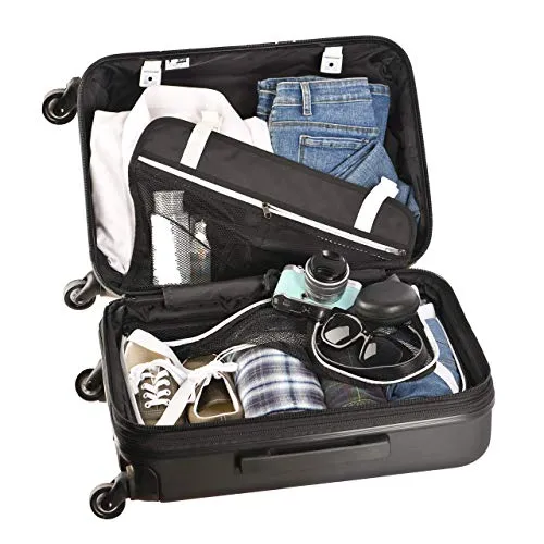 Sherpani Meridian, 22 Inch Travel Hardside Luggage, Durable Hardshell Luggage, Expandable Suitcases with Wheels, Rolling Luggage Carry On, Lightweight Carry On Luggage with Spinner Wheels (Black)