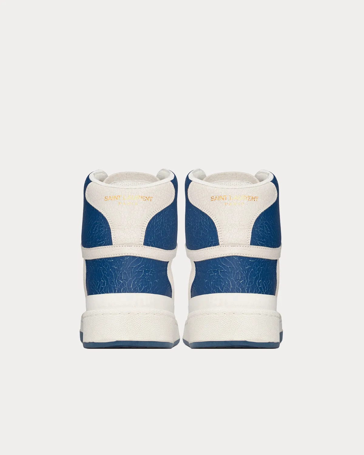 SL/24 Perforated Leather Off-White / Light Navy Mid Top Sneakers