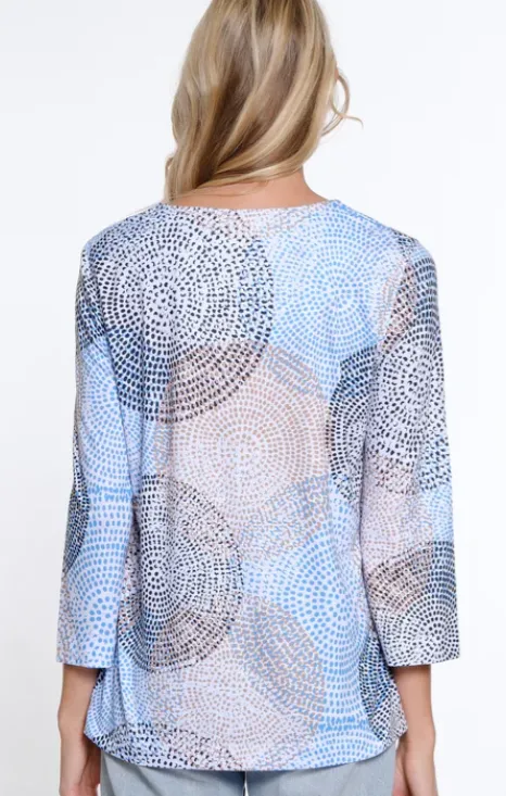 Slub Knit Embroidered Neck Top