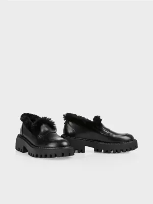 sporty leather low shoe