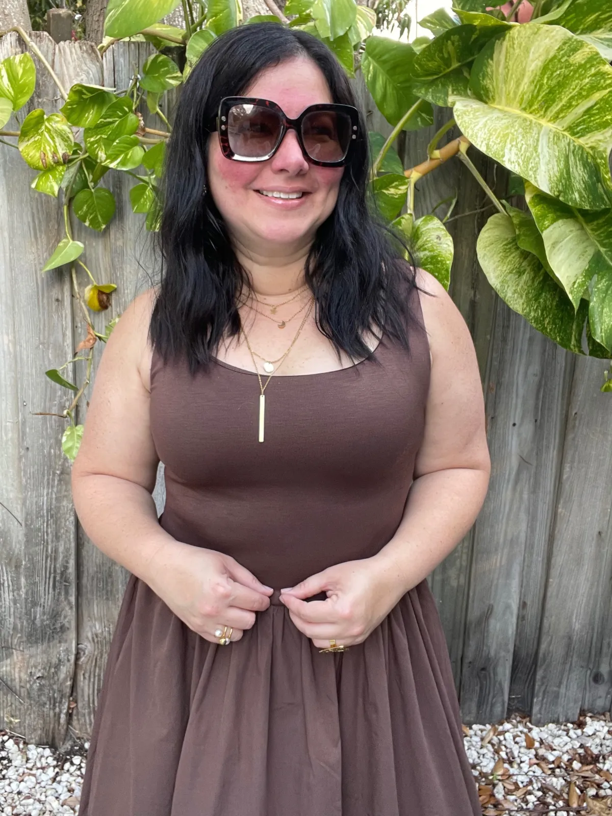 The Mocha Mousse Balloon Hem Midi Dress