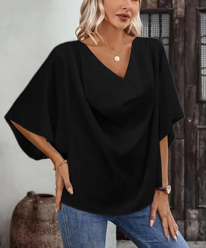 Valencia - Draped Elegance Blouse