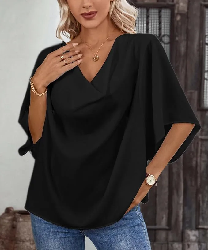 Valencia - Draped Elegance Blouse
