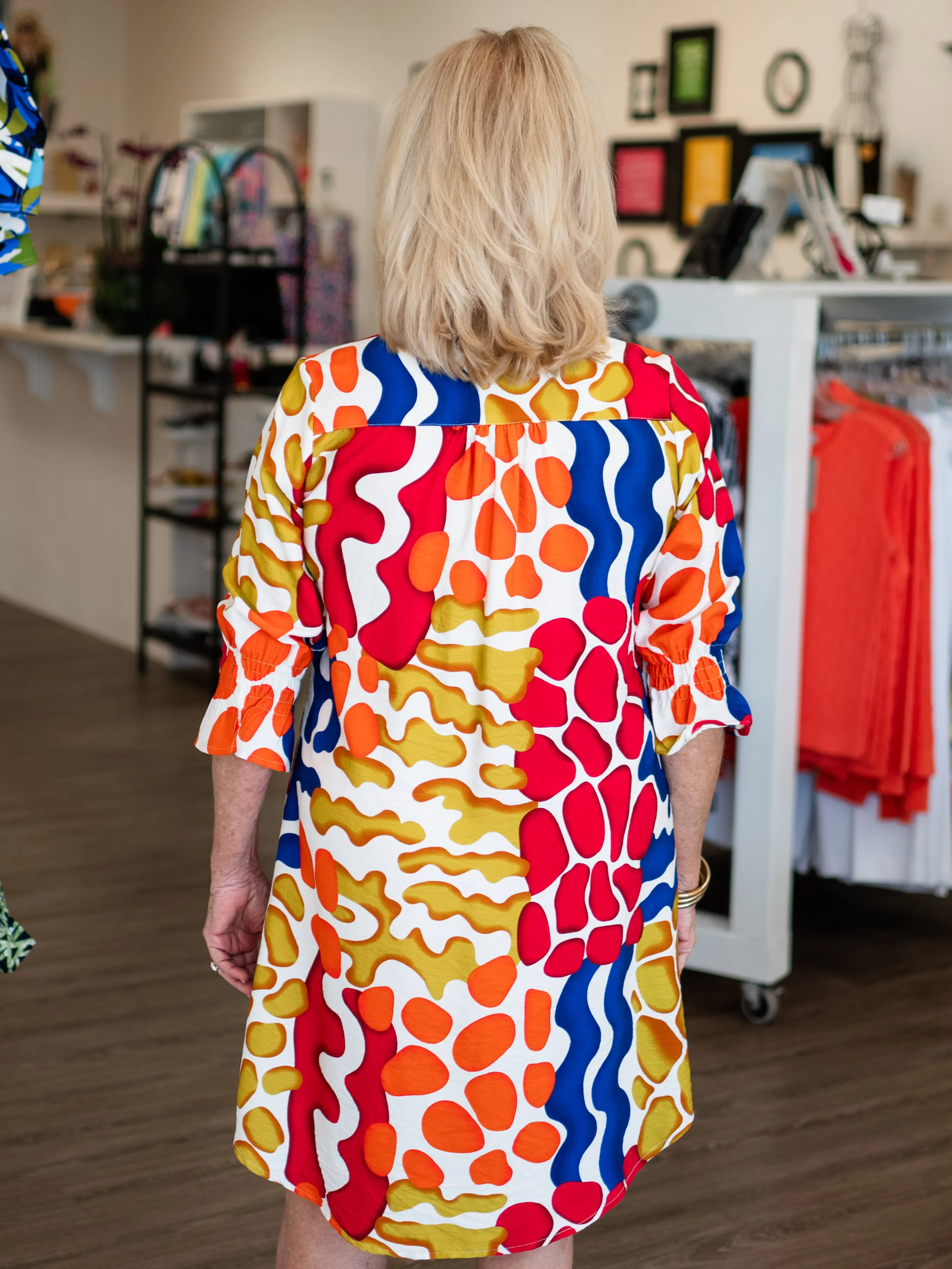 Vibrant Abstract Dress by Boho Chic