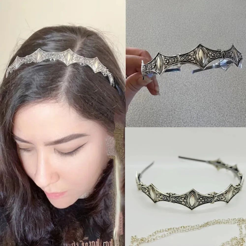 Vintage Baroque Princess Crown Headpiece - Queen's Cosplay & Wedding Headwear
