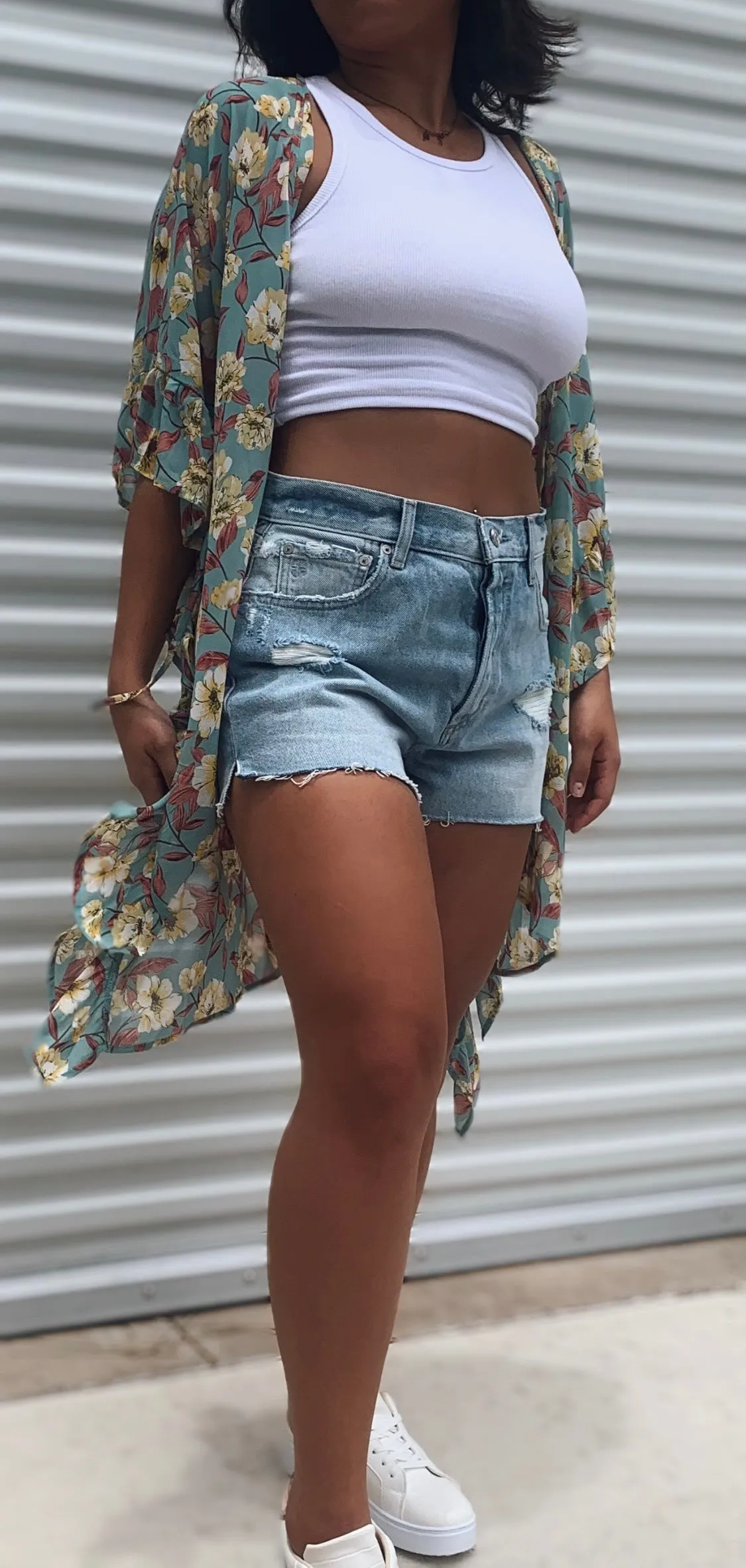 Where Flowers Bloom High Low Kimono