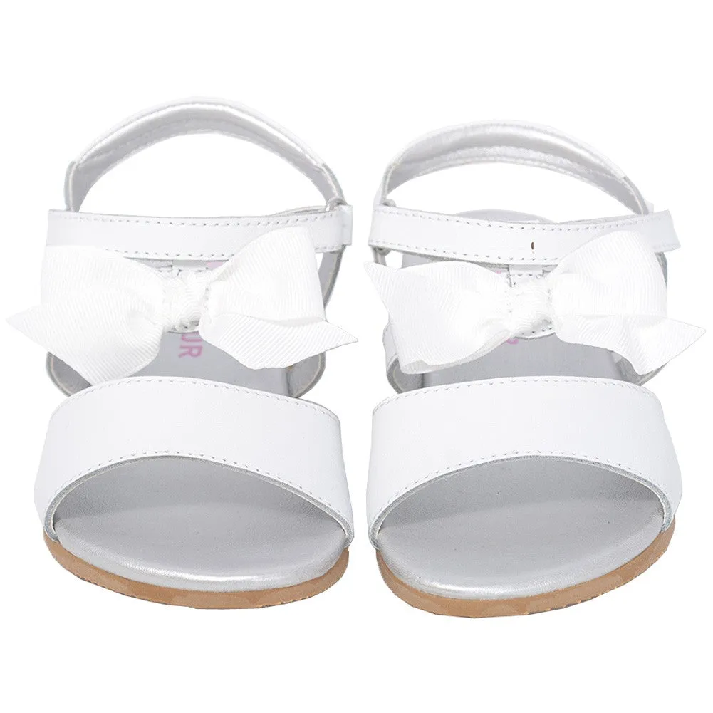 White Bow Straps Spring Summer Sandals Little Girls 11-4