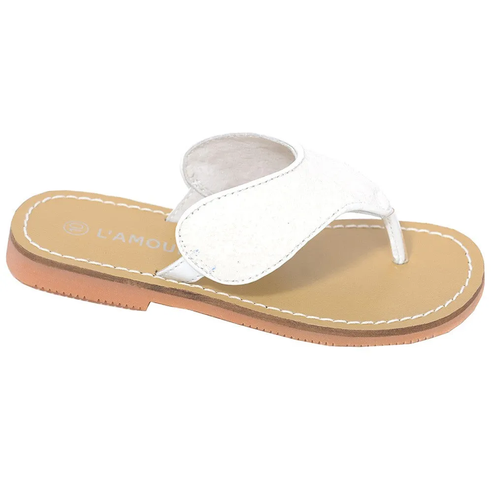 White T Strap Flip Flop Summer Spring Sandal Girl 11-4
