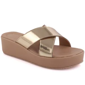 Women “ Sutton” Open Toe Flat Slippers