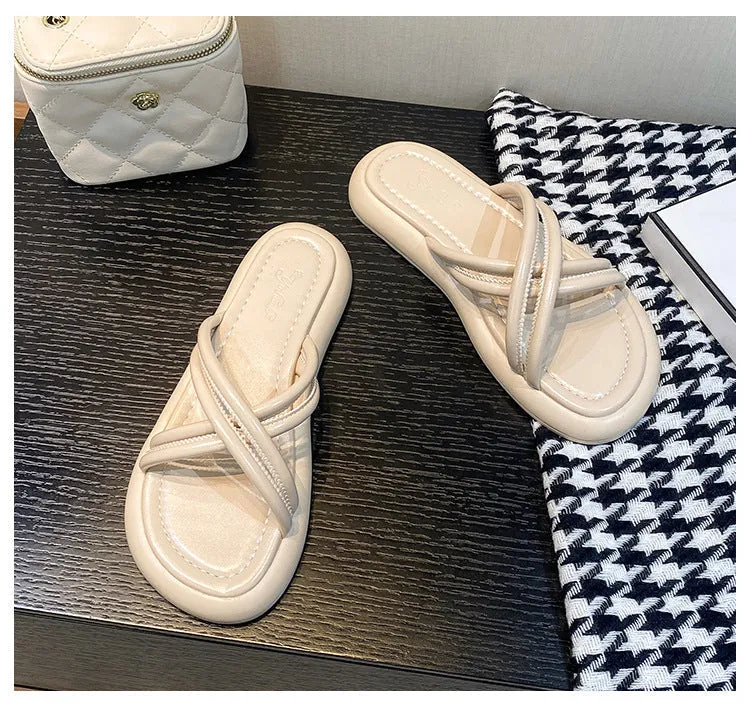 Women's Casual Flat Versatile Non-slip Flip Flops Stylish Sandals Water