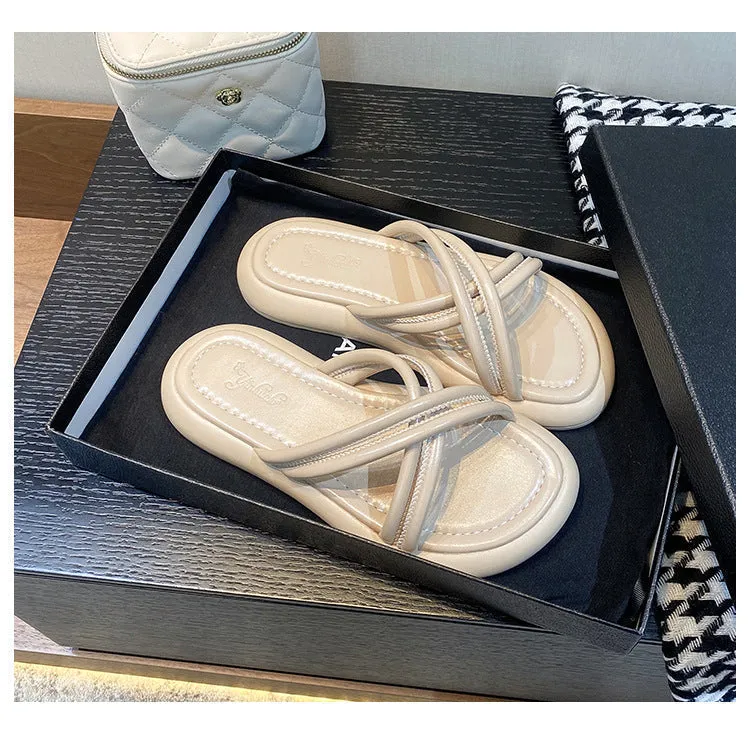 Women's Casual Flat Versatile Non-slip Flip Flops Stylish Sandals Water